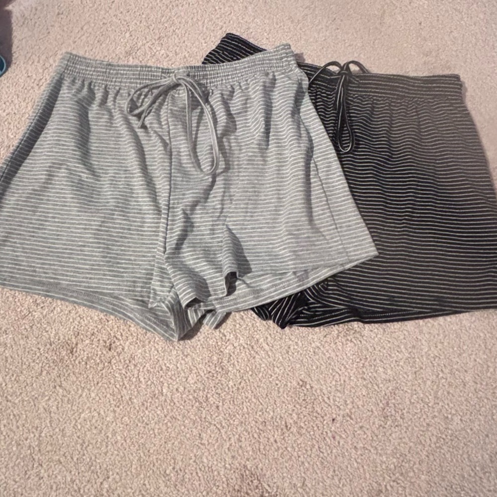 Striped Gray and Black Lounge Shorts